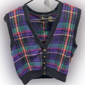 Vintage Liz Sport Petite Cardigan Sweater Vest